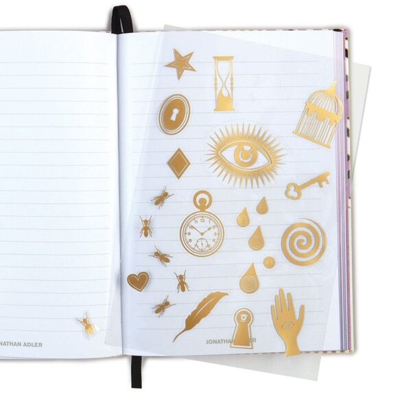 NEW! Jonathan Adler Versailles A5 Journal Geometric‎ Gold Stickers! - Picture 3 of 4